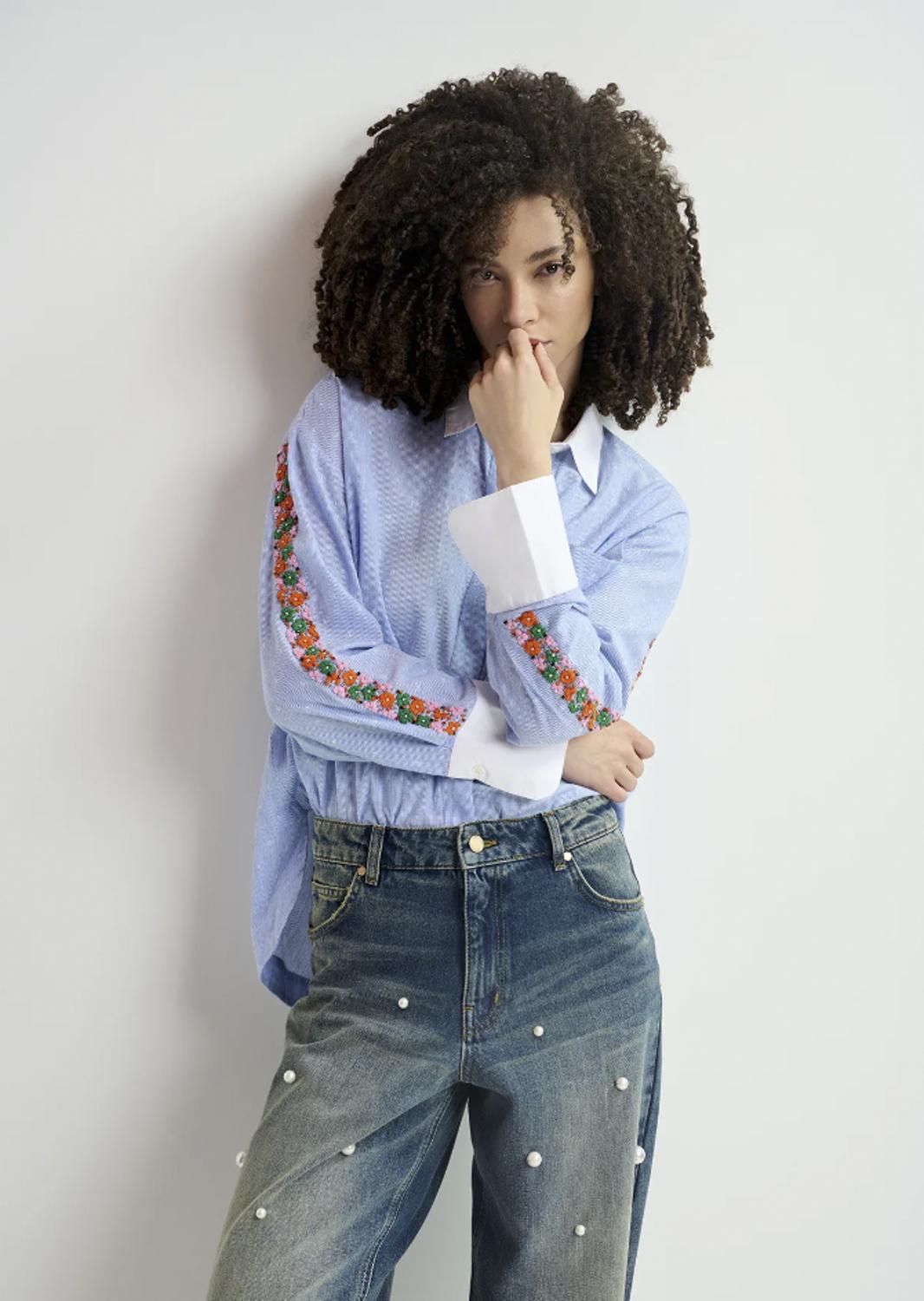 HARKLE/SLEEVE EMBO SHIRT