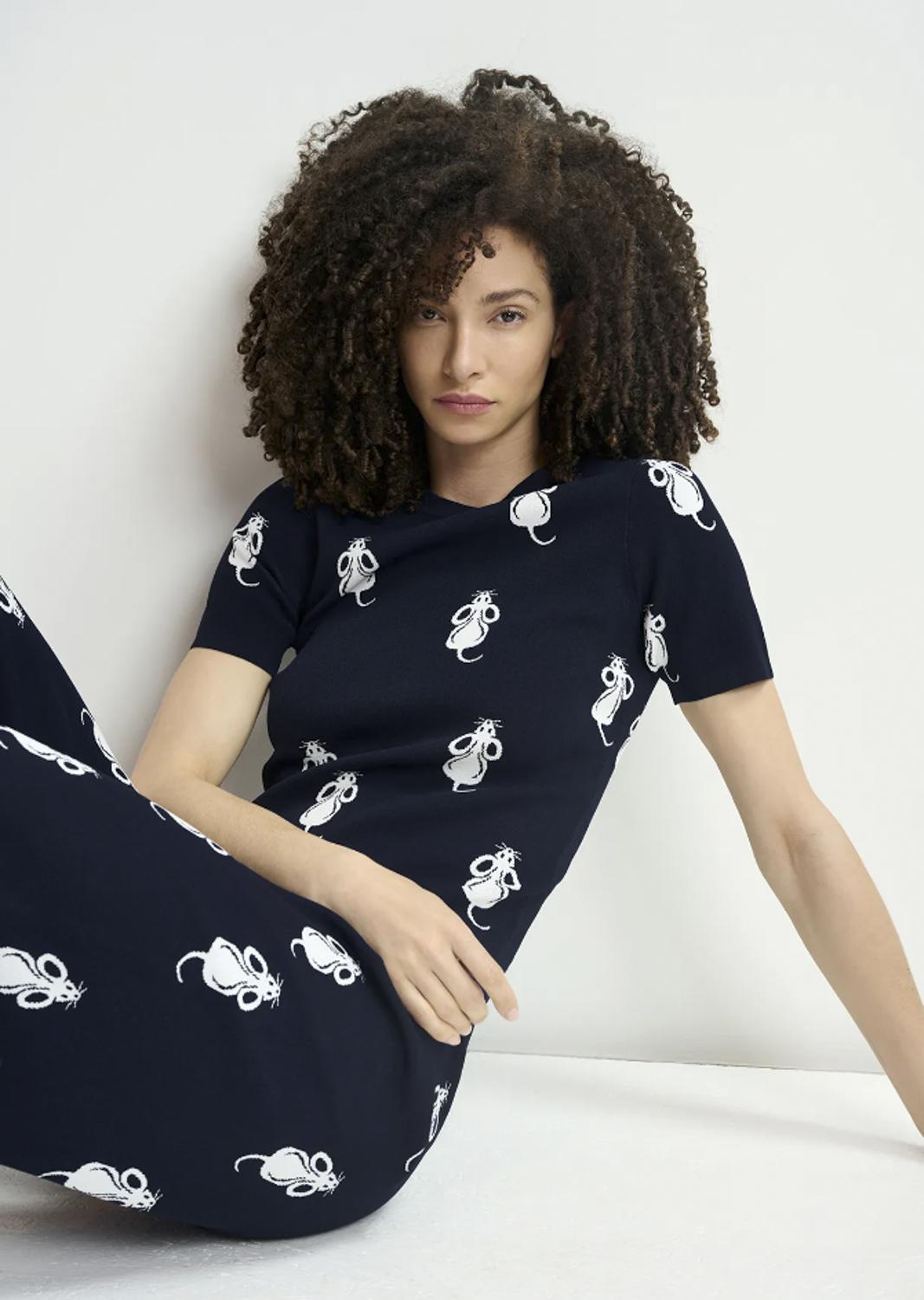 HASCOT/JACQUARD KNITTED T-SHIR