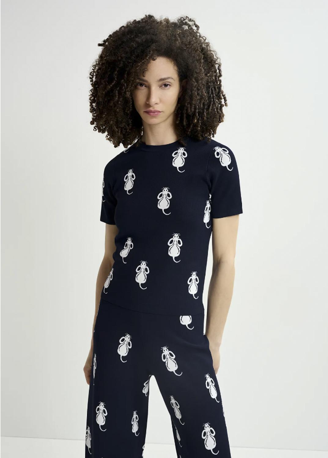 HASCOT/JACQUARD KNITTED T-SHIR