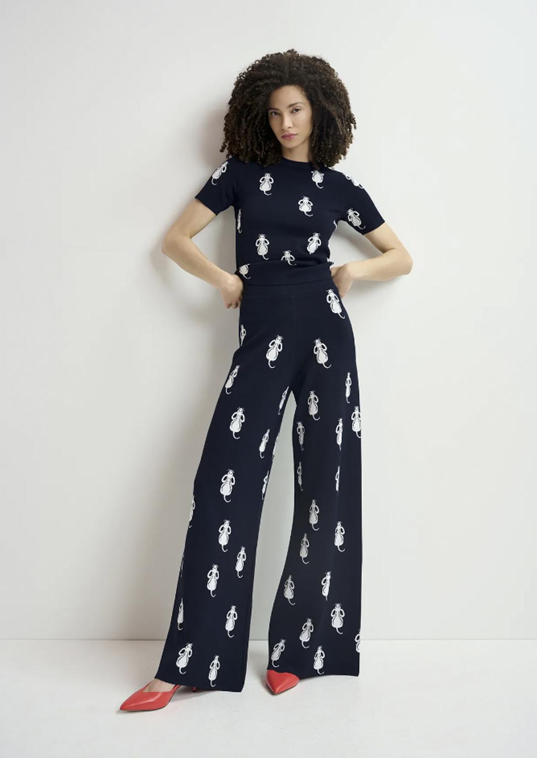 HALIBI/JACQUARD KNITTED PANT