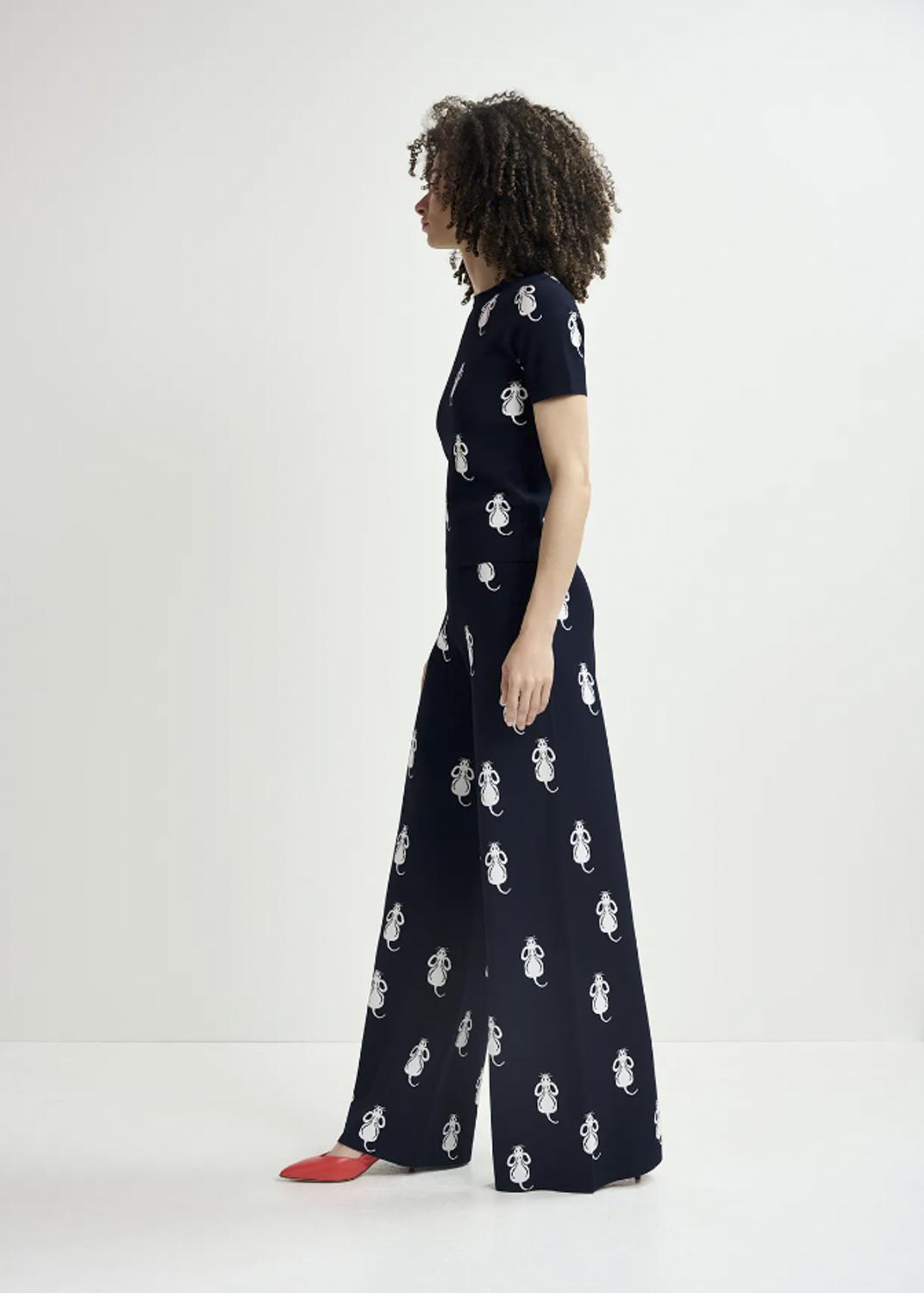 HALIBI/JACQUARD KNITTED PANT