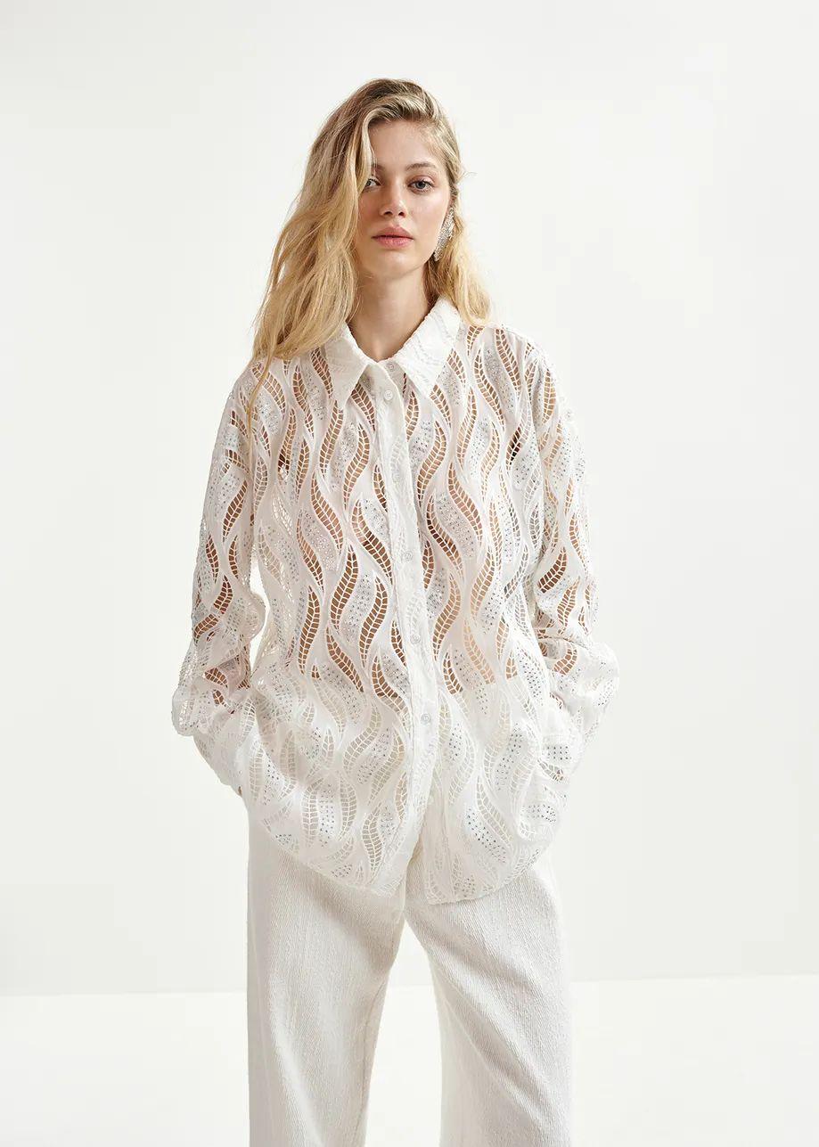HENETTON/LACE SHIRT