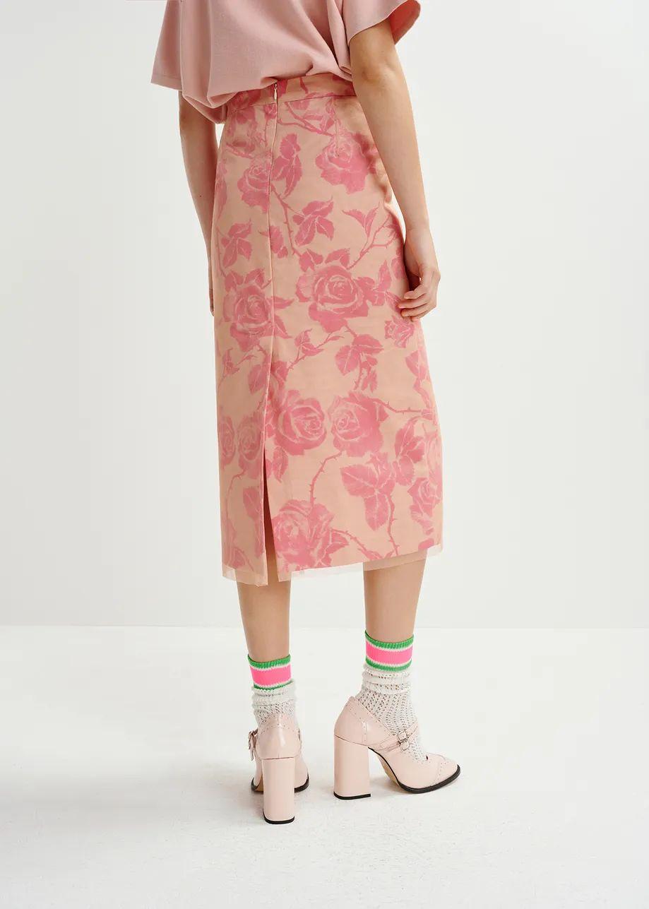 HISCES/TULLE MIDI SKIRT