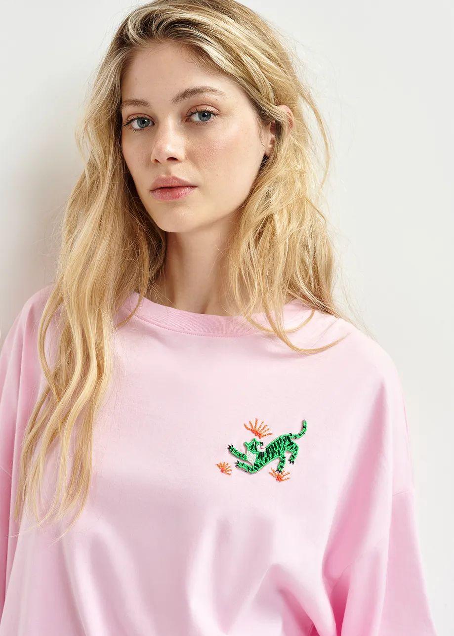 HUNGLE/EMBROIDERED T-SHIRT