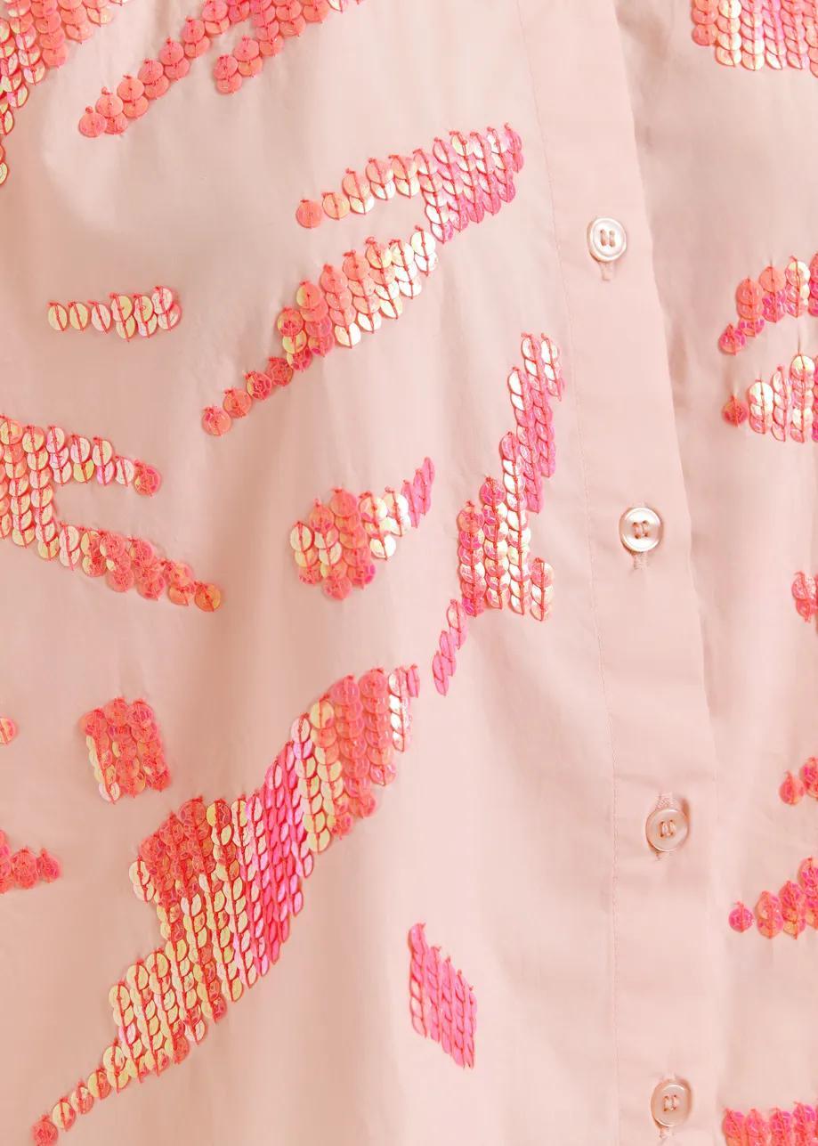 HIXIE/SEQUIN SLEEVELESS SHIRT