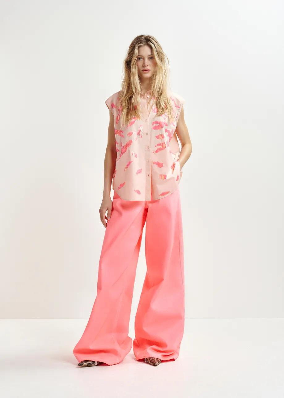 HIXIE/SEQUIN SLEEVELESS SHIRT