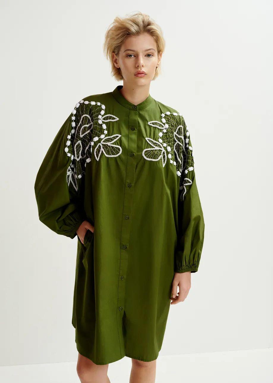 HANANA/EMBELLISHED SHIRT DRESS