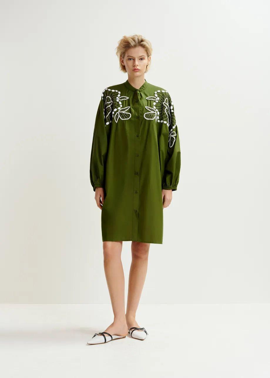HANANA/EMBELLISHED SHIRT DRESS