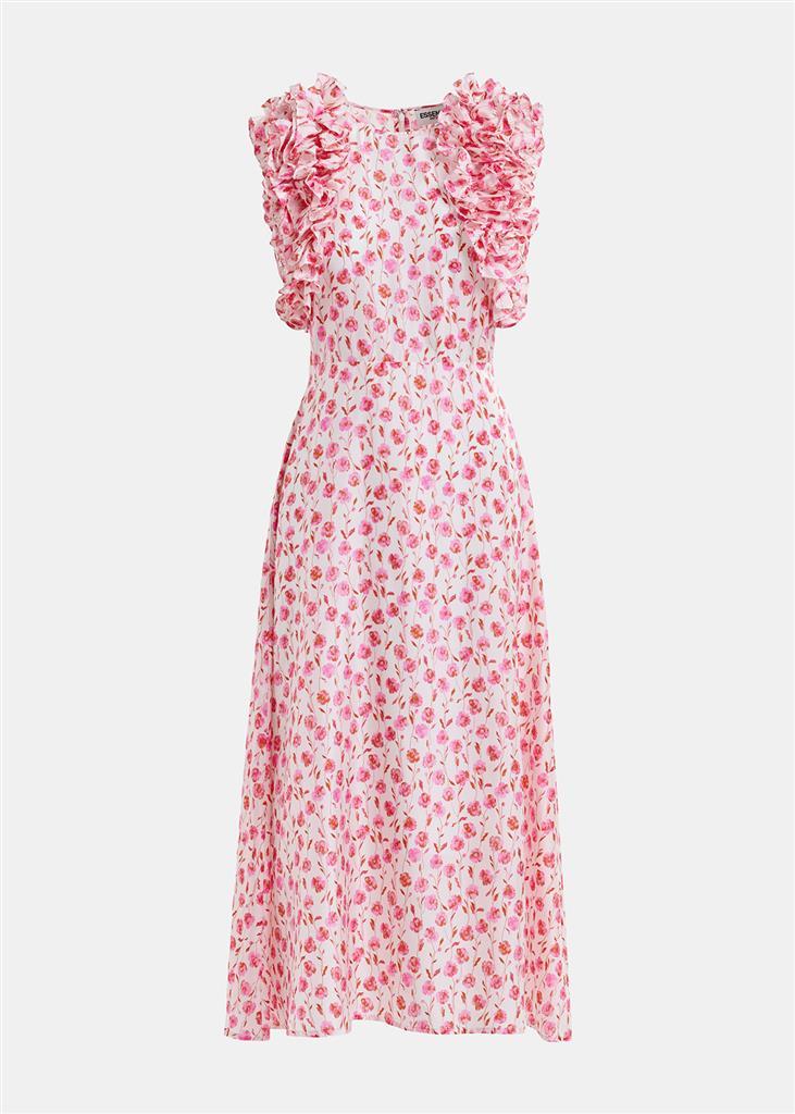 HEXICO/MULTI RUFFLE MIDI DRESS