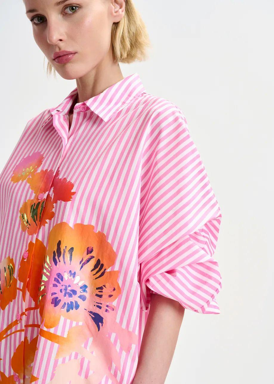 HOSES/FOIL PRINT SHIRT DRESS