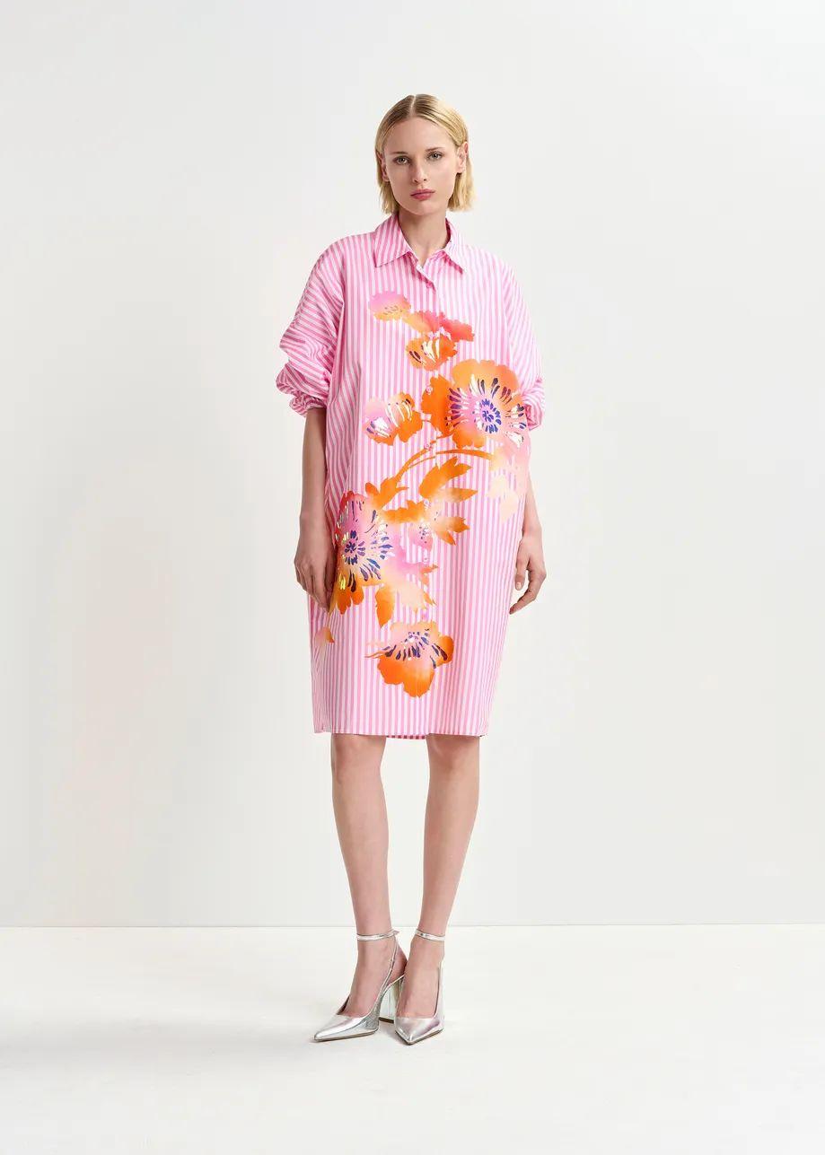 HOSES/FOIL PRINT SHIRT DRESS