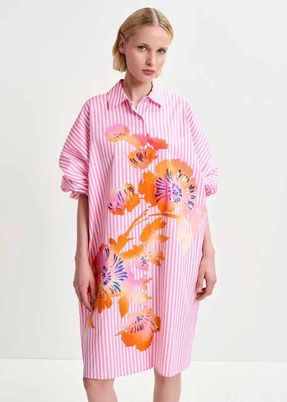HOSES/FOIL PRINT SHIRT DRESS