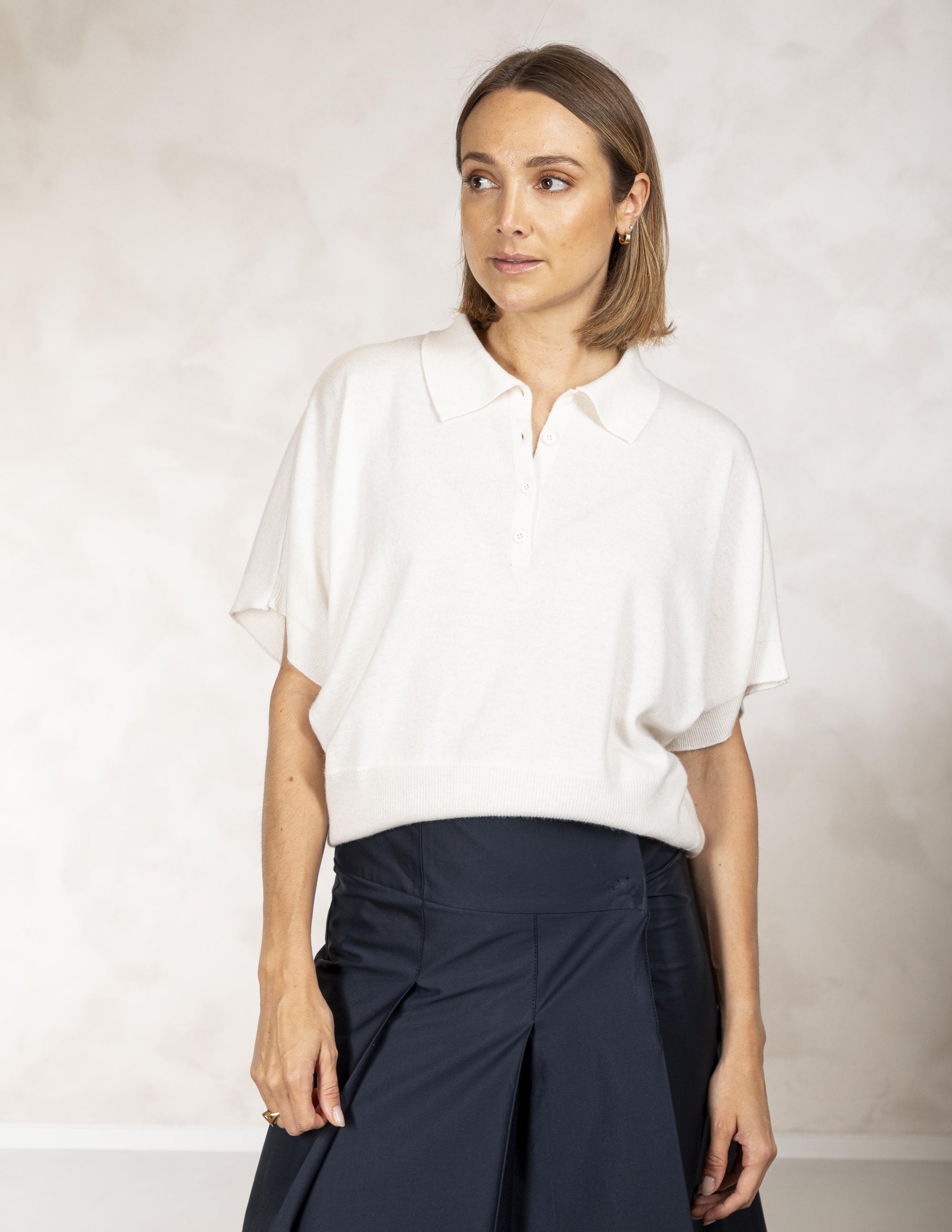 MAX/OFF WHITE/KNITTED POLO