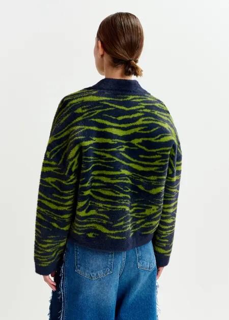 IGER ZEBRA KNITTED JACKET/ COM