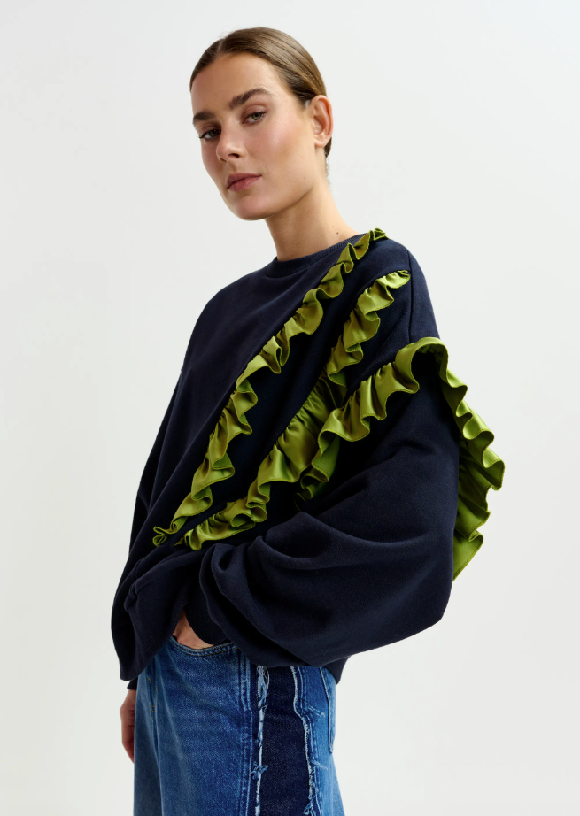 IWAVE SWEATSHIRT WITH FRIL/ CO