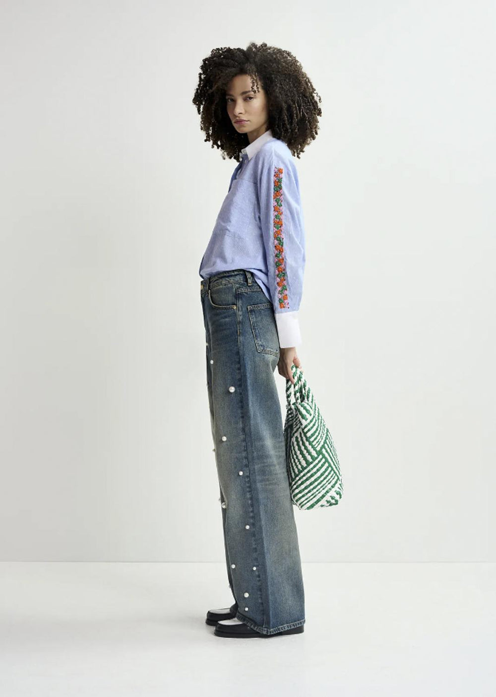 HARKLE/SLEEVE EMBO SHIRT