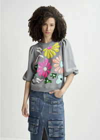 HUN/FLOWER EMBO SWEATSHIRT