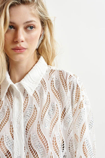 HENETTON/LACE SHIRT