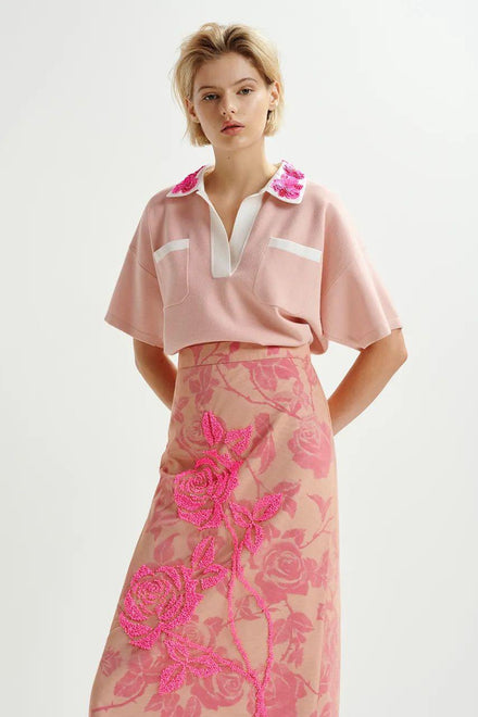 HISCES/TULLE MIDI SKIRT