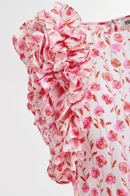 HEXICO/MULTI RUFFLE MIDI DRESS