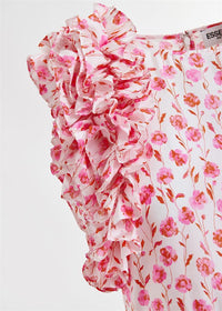 HEXICO/MULTI RUFFLE MIDI DRESS