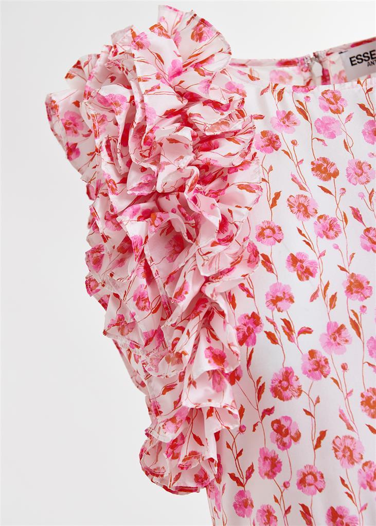 HEXICO/MULTI RUFFLE MIDI DRESS