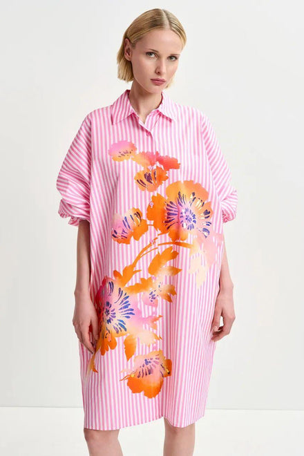 HOSES/FOIL PRINT SHIRT DRESS