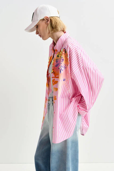 HIBRA/FOIL PRINT LARGE SHIRT