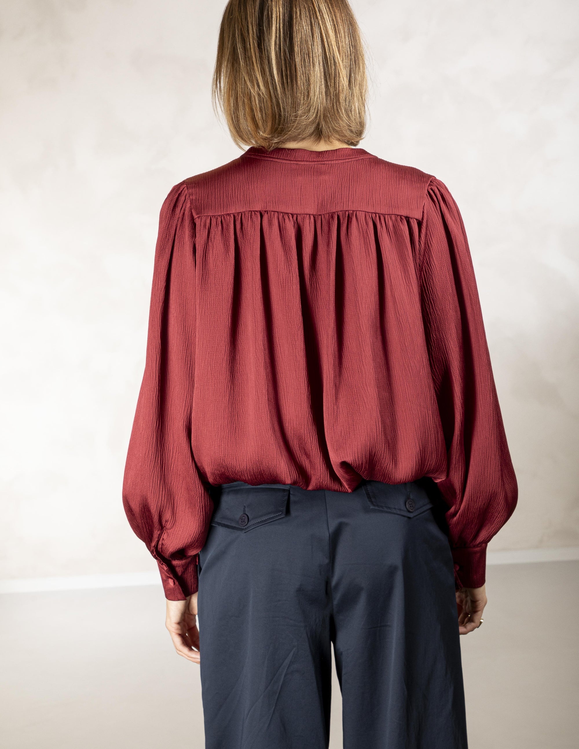 EDIPO/BURGUNDY/BLOUSE WITH LON