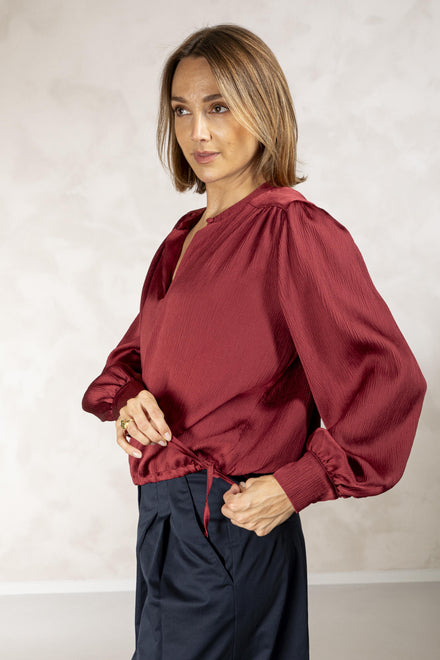 EDIPO/BURGUNDY/BLOUSE WITH LON