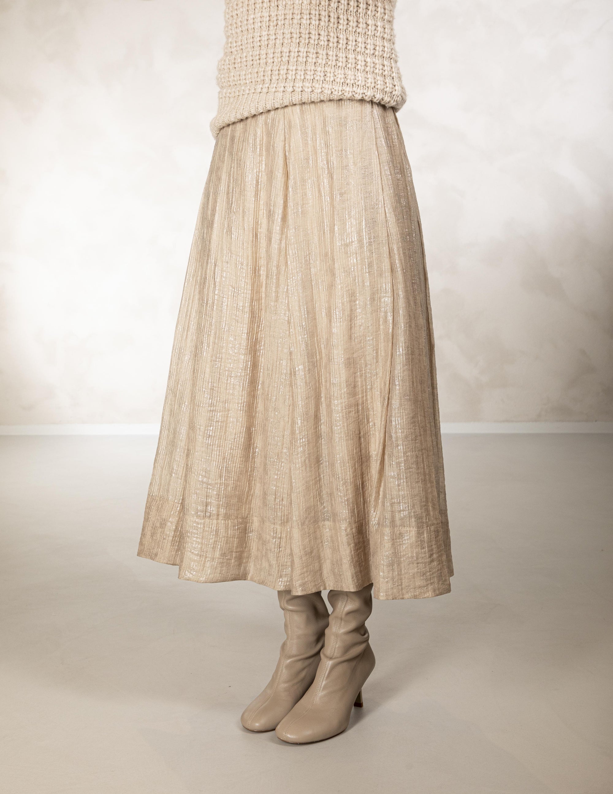 SALIBA/SHINE SHEER/MIDI SKIRT 