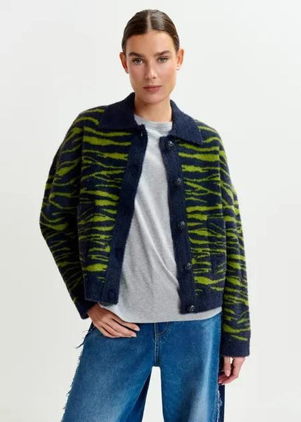 IGER ZEBRA KNITTED JACKET/ COM