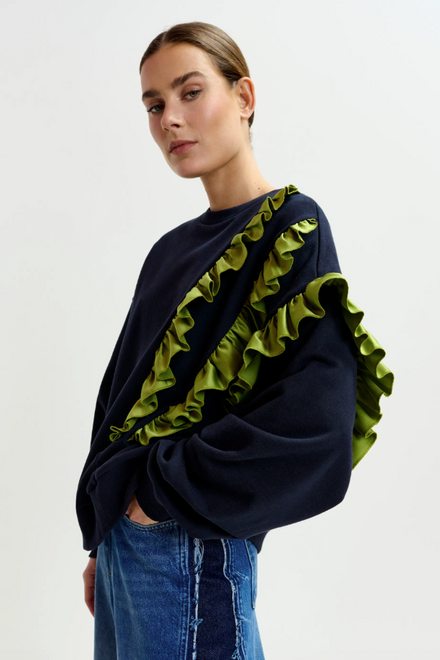 IWAVE SWEATSHIRT WITH FRIL/ CO