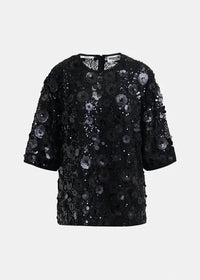 ISPARKLE SEQUIN TOP/ BLACK