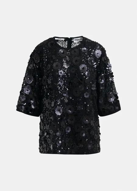 ISPARKLE SEQUIN TOP/ BLACK