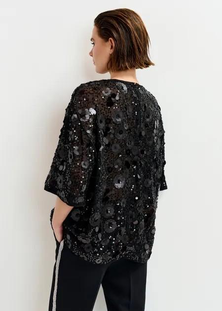 ISPARKLE SEQUIN TOP/ BLACK