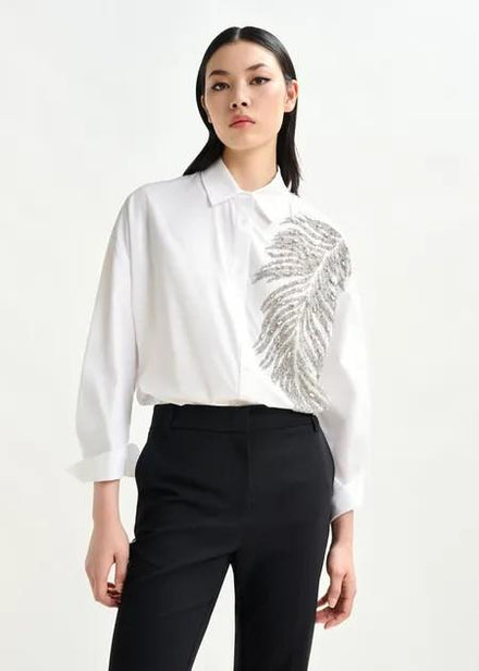 ILIZA EMBELLISHED SHIRT/WHITE