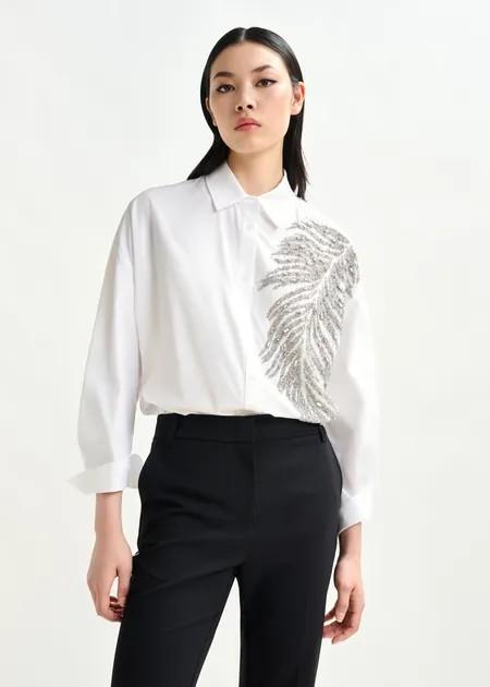 ILIZA EMBELLISHED SHIRT/WHITE