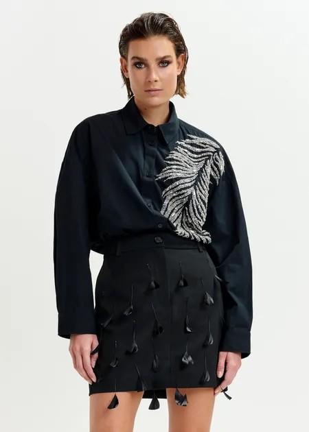 ILIZA EMBELLISHED SHIRT/WHITE