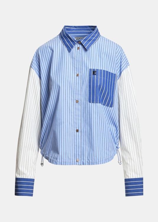 KOZEF FABRIC MIX CROPED SHIRT