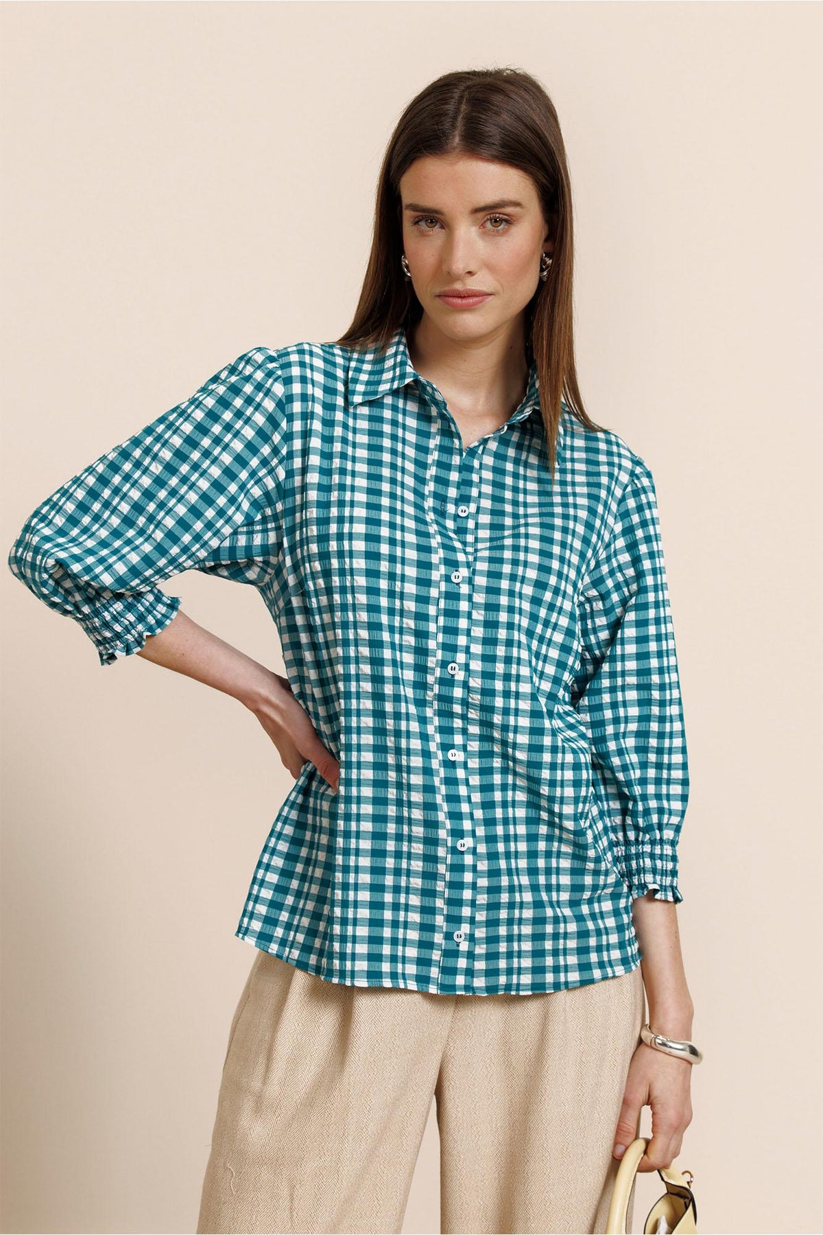 YENTIL CHECK BLOUSE/14024