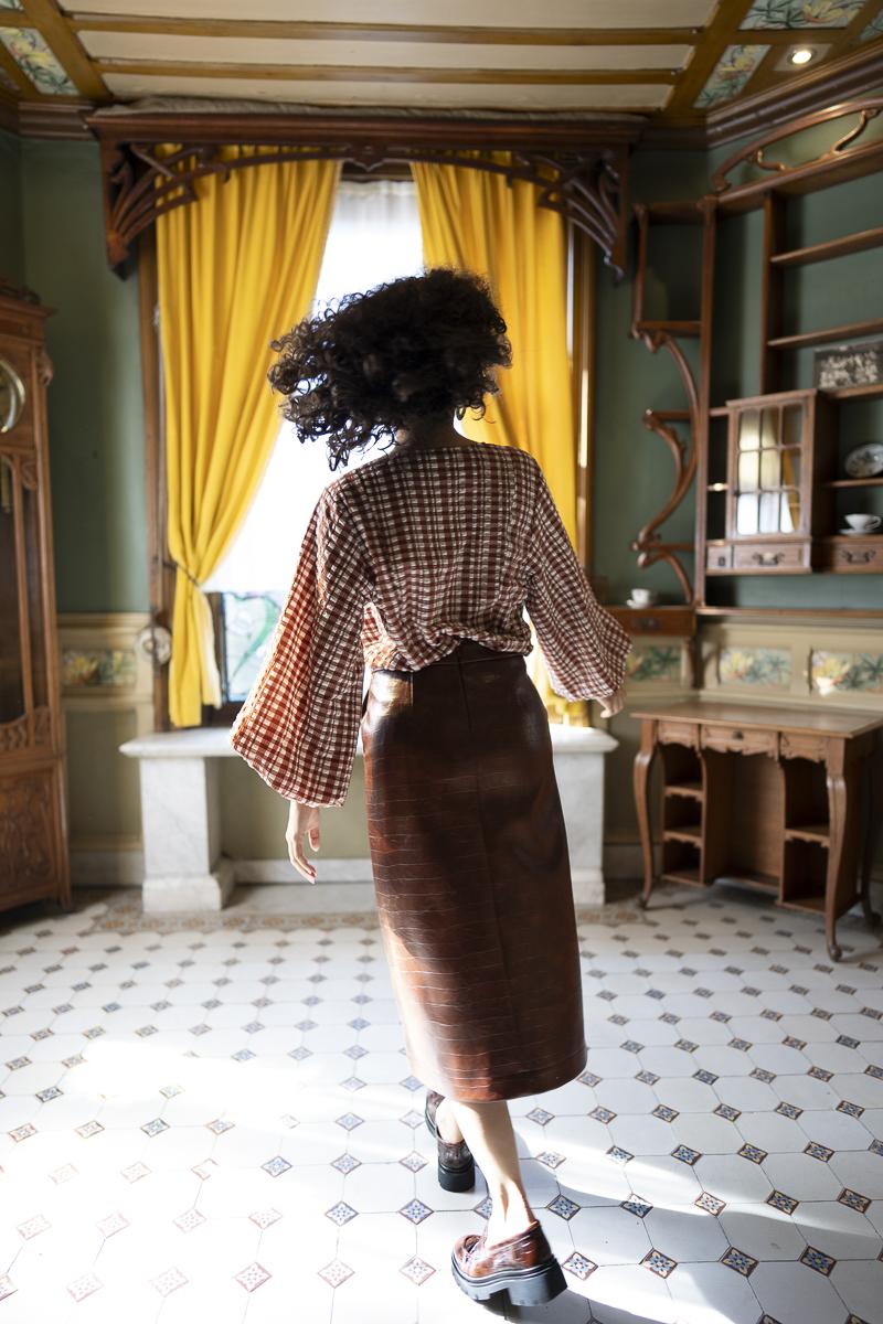 FLORINE CHECK BLOUSE/14025
