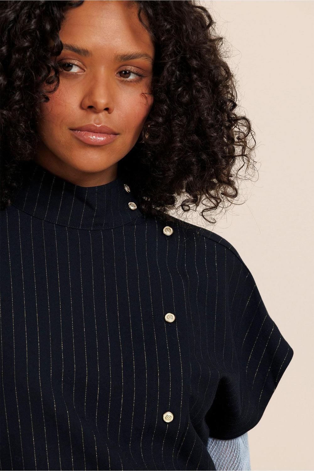 DANNI GOLD STRIPE BLOUSE