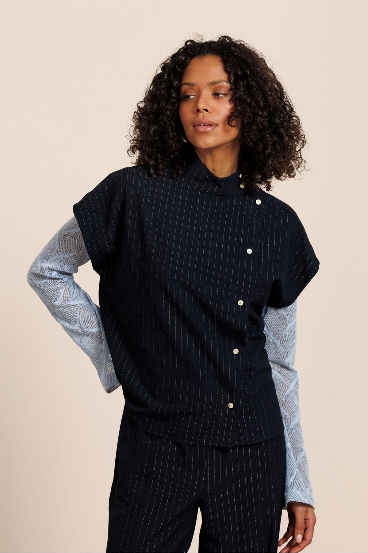 DANNI GOLD STRIPE BLOUSE